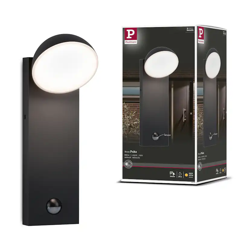 Fasadbelysning LED Paulmann Puka Seawater Resistant IP44 230V Design: med Skymningsstyrd Rörelsedetektor