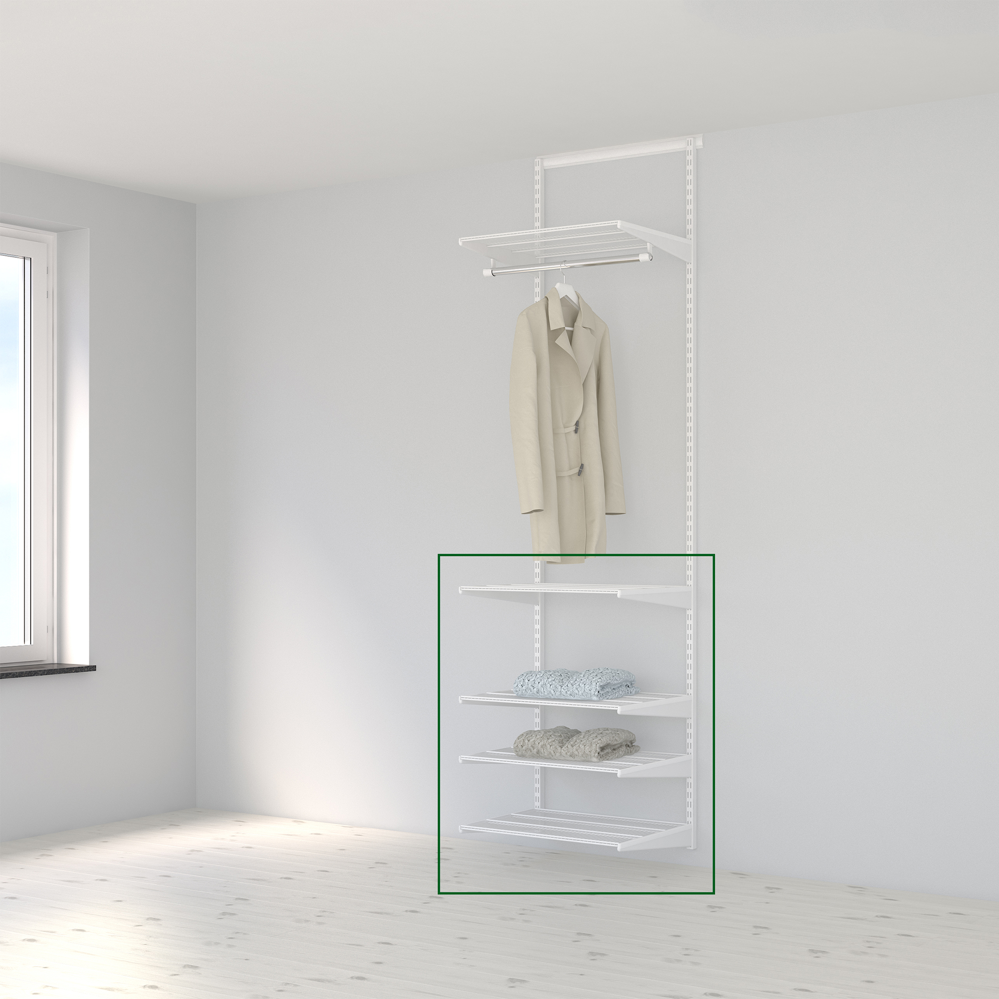 Tilläggslösning Elfa Ready Solution 60.3 Vit B: 607 mm