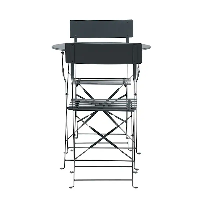 Marsellie Foldable steel bistro set - Dark grey Mörkgrå