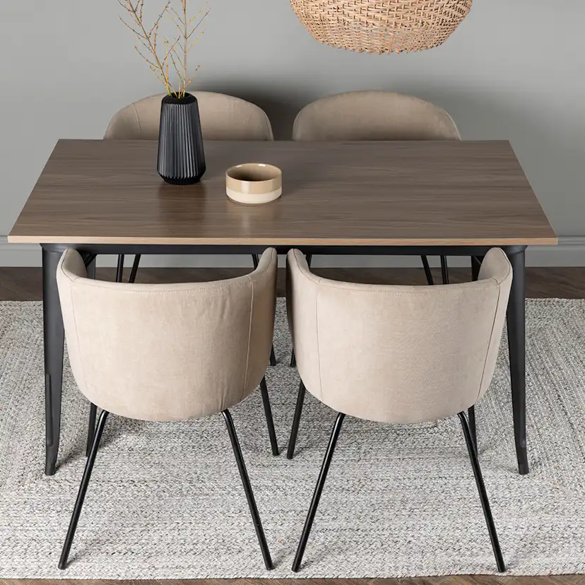 Matgrupp Venture Home Tempe 140 cm med 4 Berit Stolar