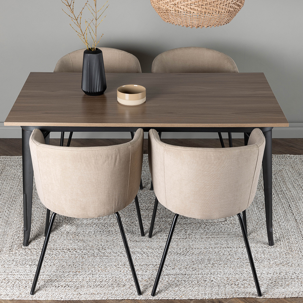 Matgrupp Venture Home Tempe 140 cm med 4 Berit Stolar