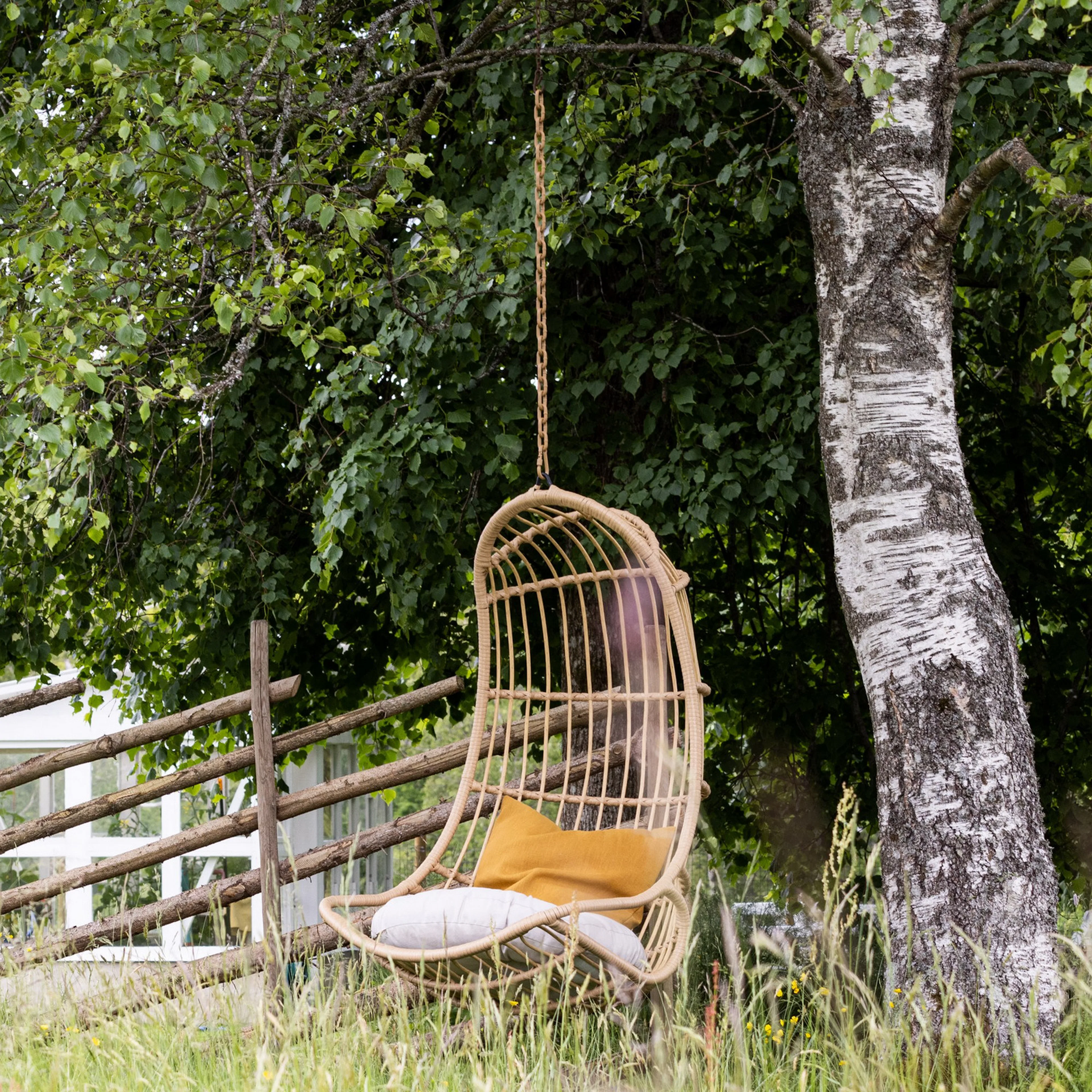 Pulau Hangingchair Rattan Nature / Creme Natur