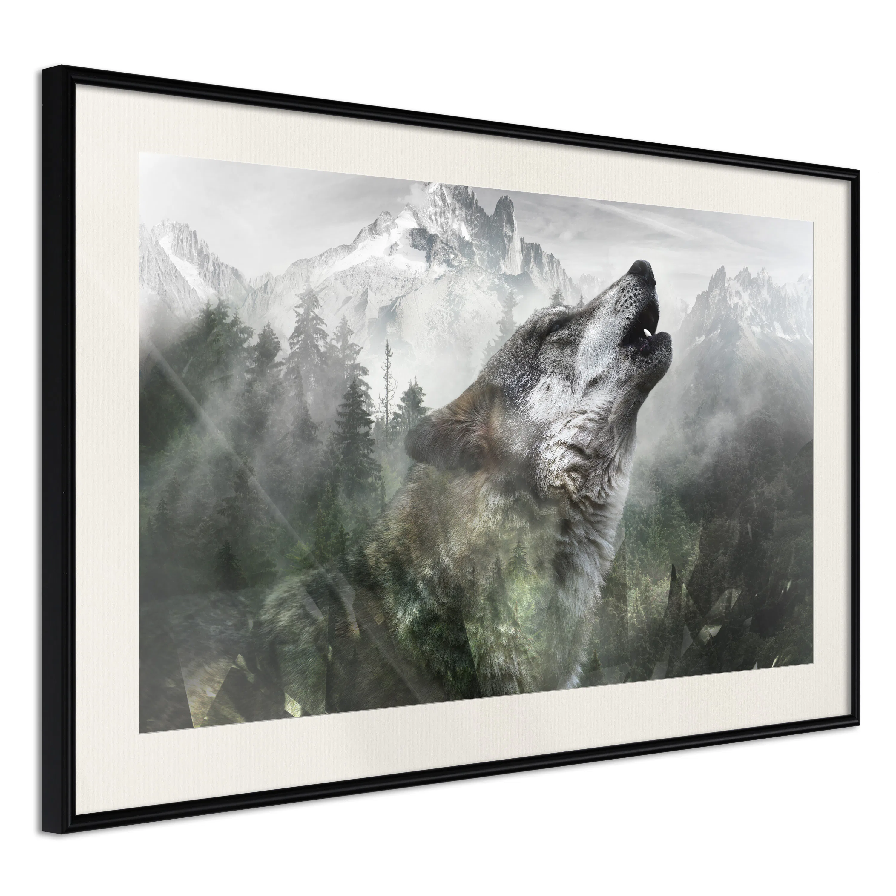 Poster Artgeist Affisch Howling Wolf