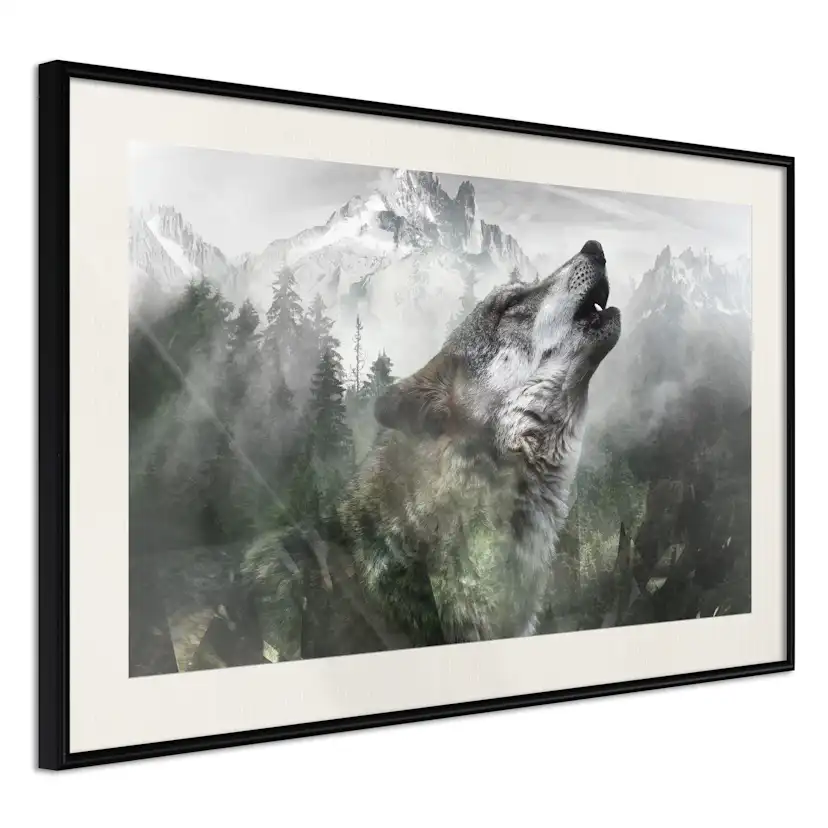 Poster Artgeist Affisch Howling Wolf