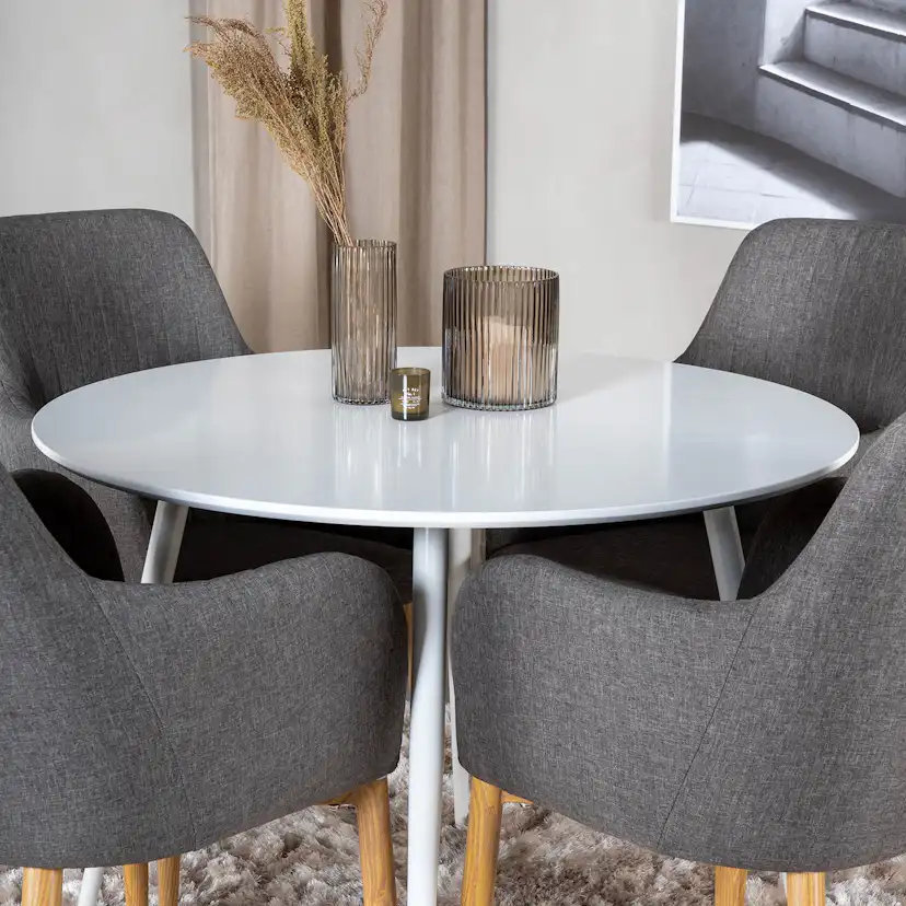 Matgrupp Venture Home Plake med 4 Corina Stolar Polyestertyg Runt