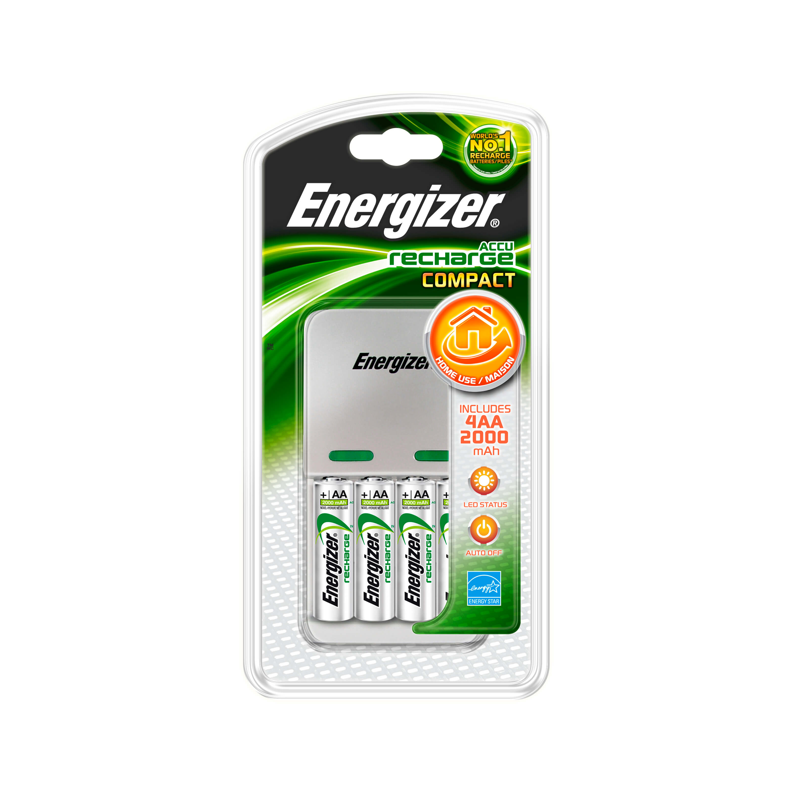 Laddare Energizer Compact 2000 4x Aa 2000mAh
