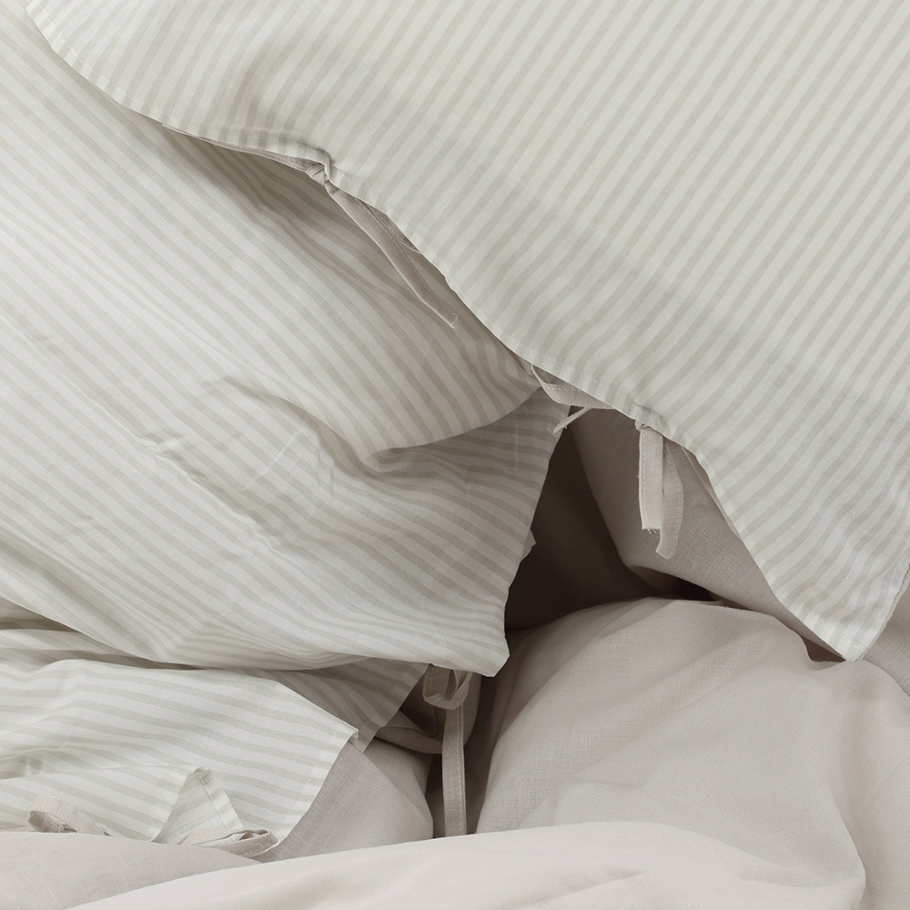 Jenna Bed Set Linen Cotton Light Grey 150x200 cm Färg: Ljusgrå, Mått: 150x200 cm
