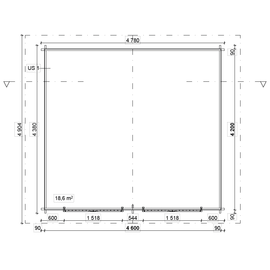 Timmerlada LP Garden Kymppi med spaltvägg 20 m²