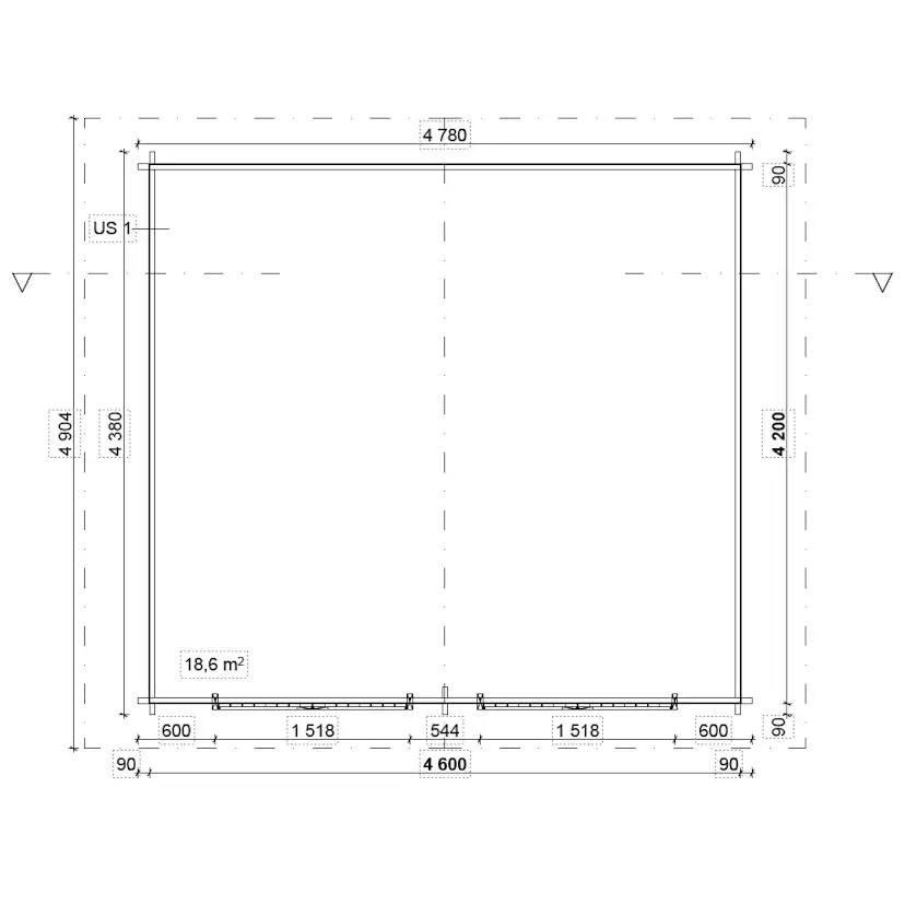 Timmerlada LP Garden Kymppi med spaltvägg 20 m²