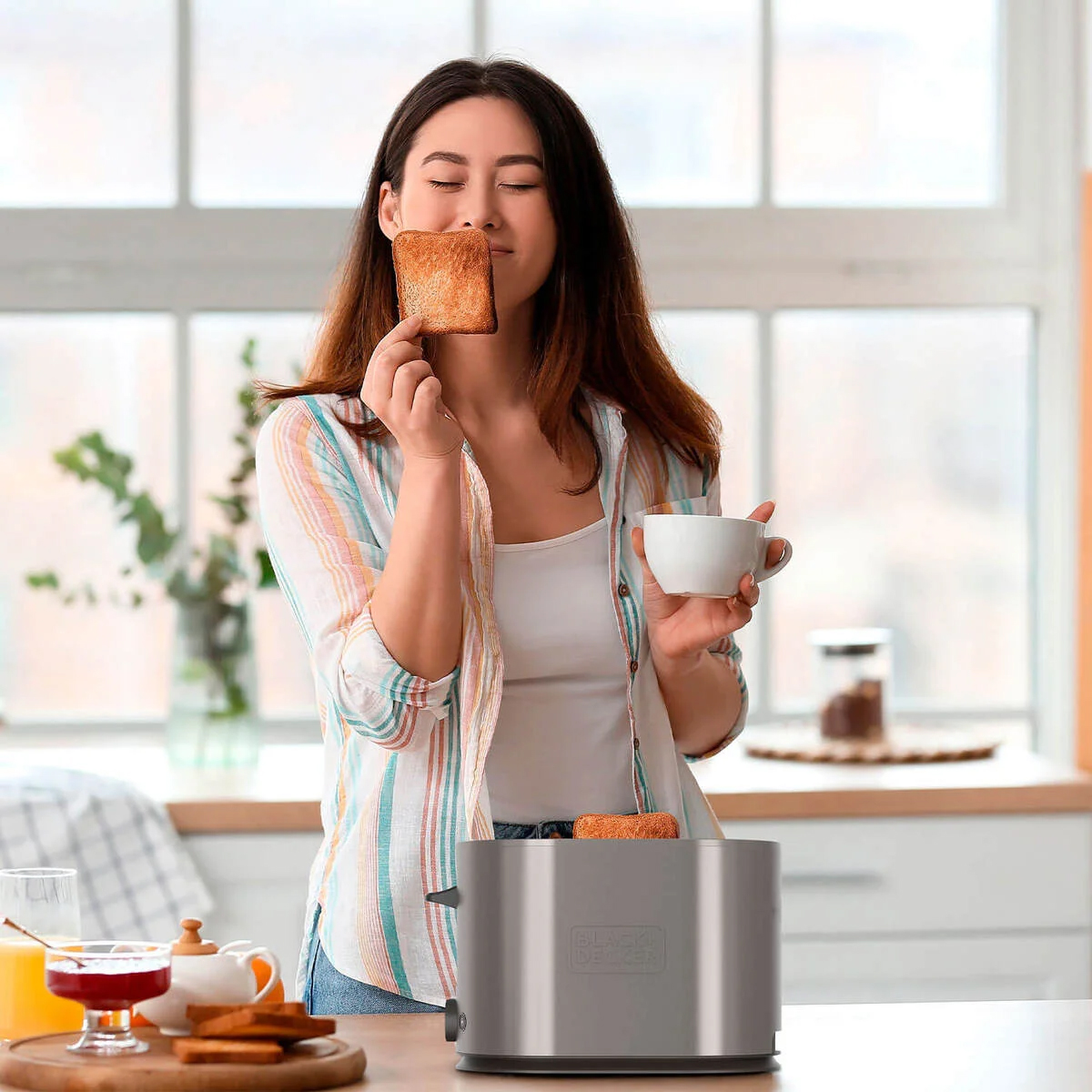 Brödrost BLACK+DECKER Inox 2-Slots 900W Rostfritt Stål