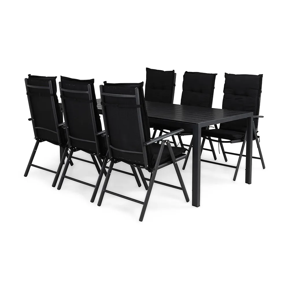 Matgrupp Comfort Garden Tunis 205 med 6 Positionsstolar Maggie