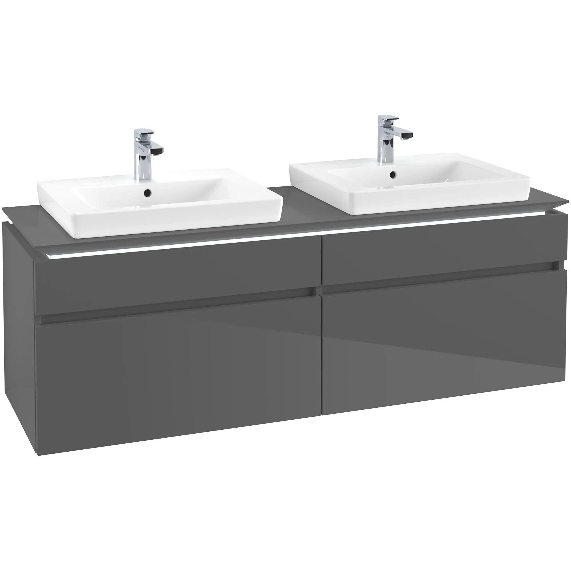 Tvättställsskåp Villeroy & Boch Legato 1600 med 4 Lådor för Två Tvättställ från Finion & Subway