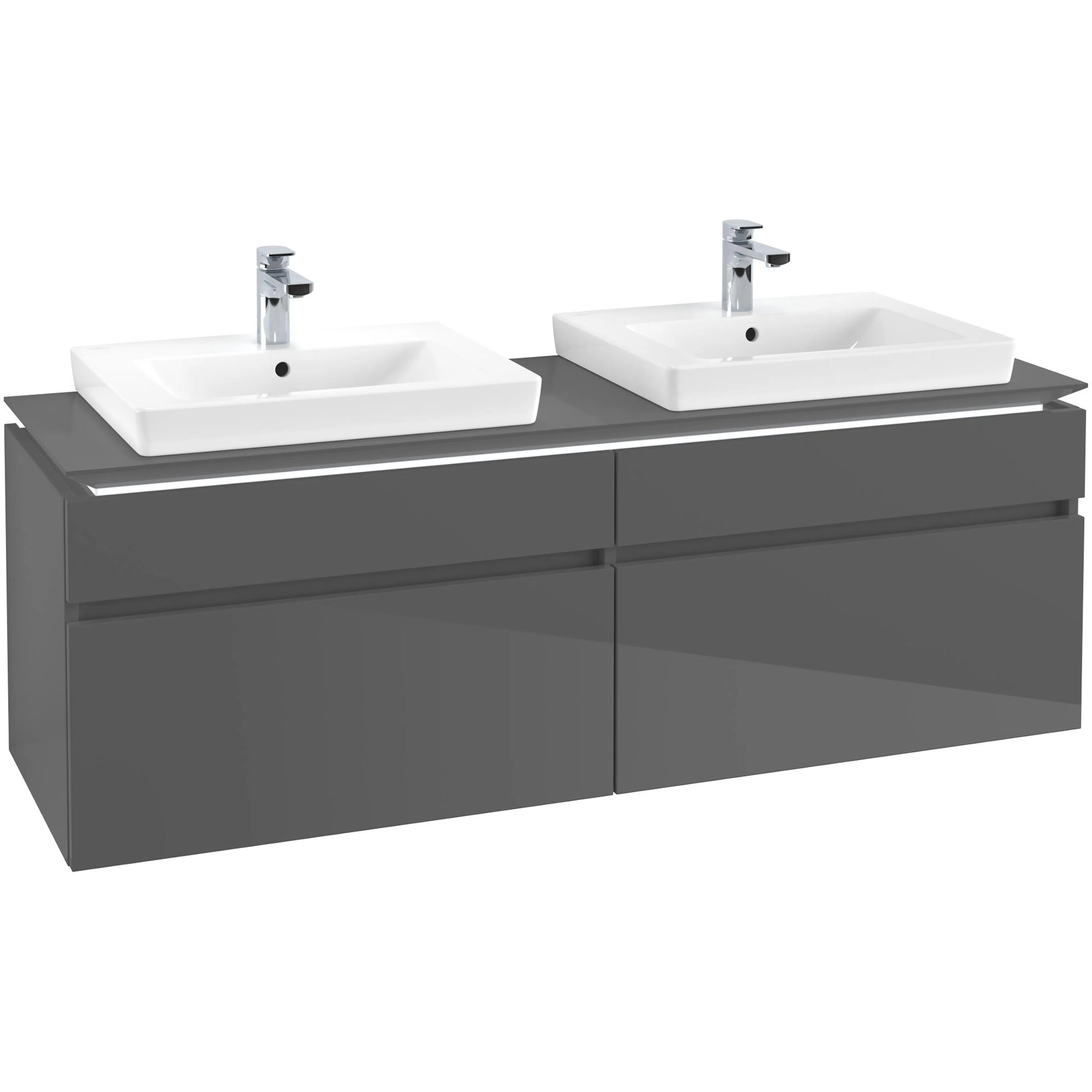 Tvättställsskåp Villeroy & Boch Legato 1600 med 4 Lådor för Två Tvättställ från Finion & Subway