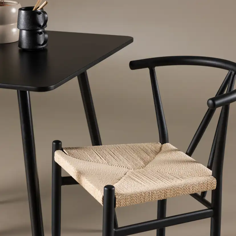 Polar Dining Table 75x75 cm - Black / Black Svart