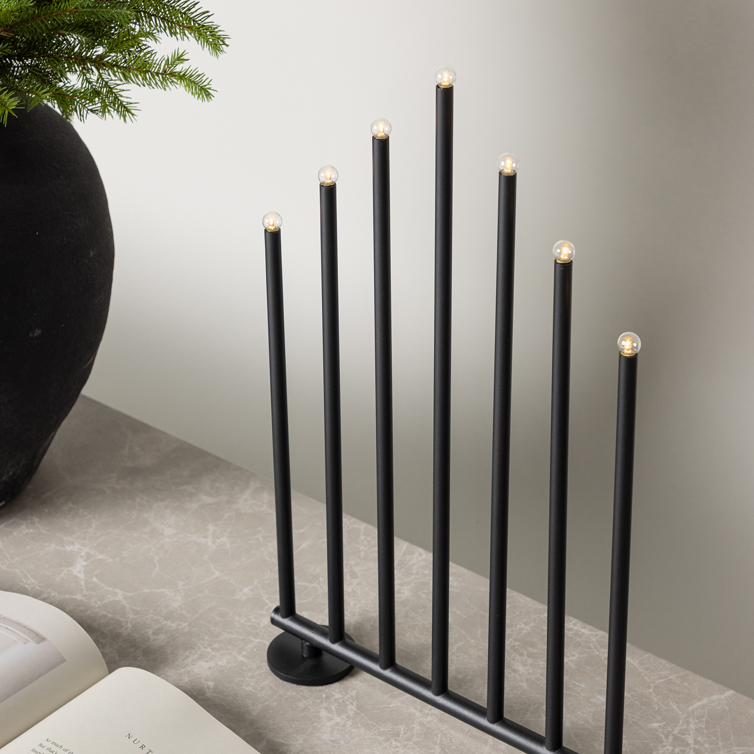 Björnfjället Candlestick 50cm  - Matt Black Dimmer / Svart, 50 cm