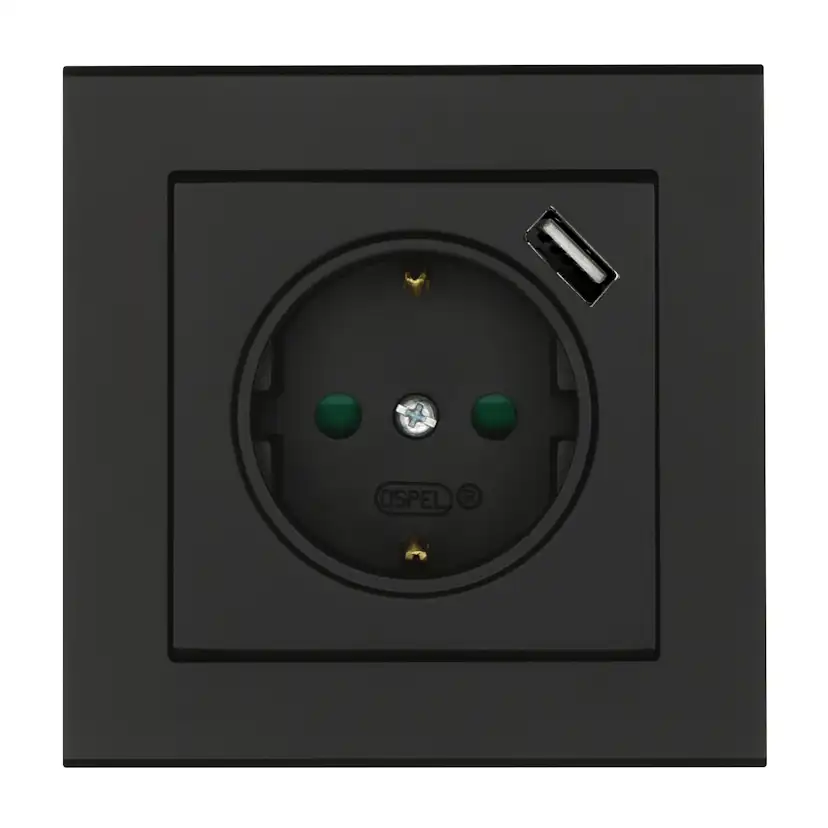 Vägguttag Malmbergs Optima 1-v + Usb