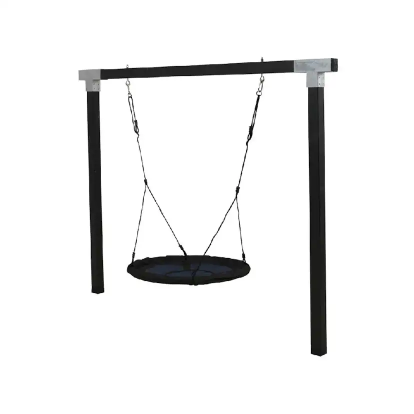 Cubic gungställning inkl. rund fågelbogunga Grundmålad Svart
