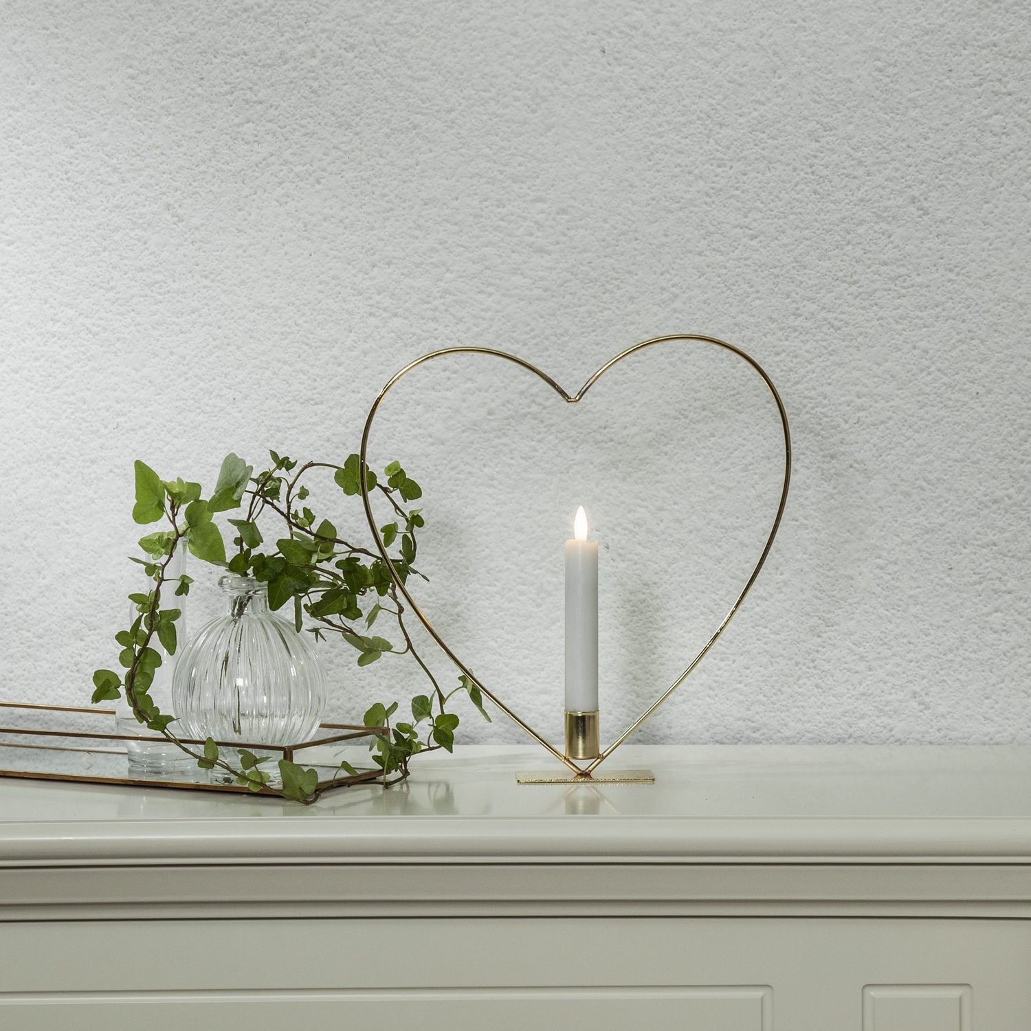 Inomhusdekoration Star Trading Flamme Heart Fristående