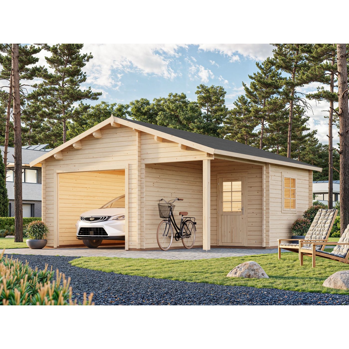 Irene/Roger 21,9+5,2 m2 kit Brun dippad