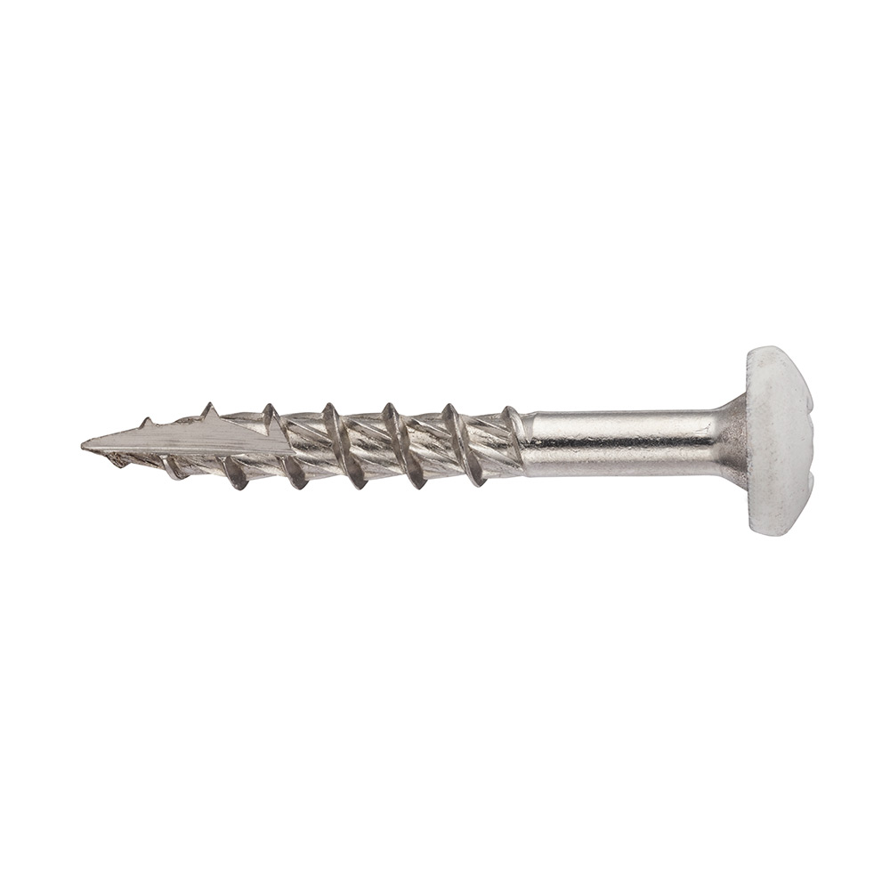 RÄNNKROKSKRUV TRÄ JET. 4,8x25 A2 VIT Dimension: 4,8x25 mm, Vit