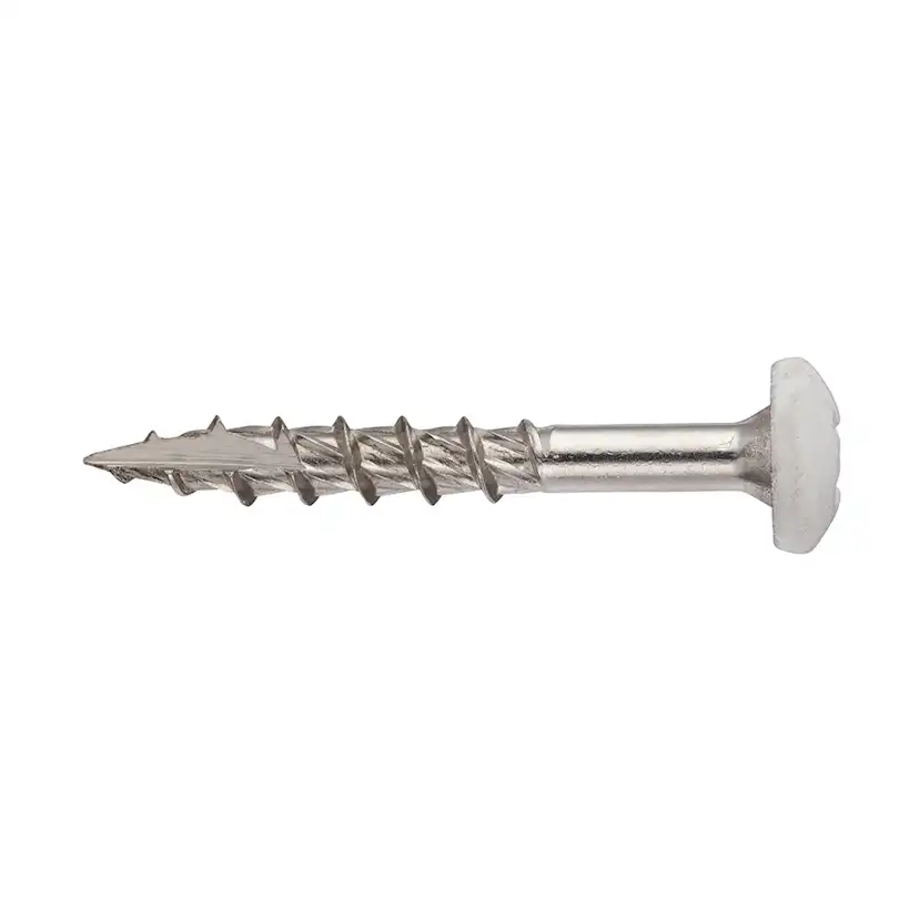 RÄNNKROKSKRUV TRÄ JET. 4,8x25 A2 VIT Dimension: 4,8x25 mm, Vit
