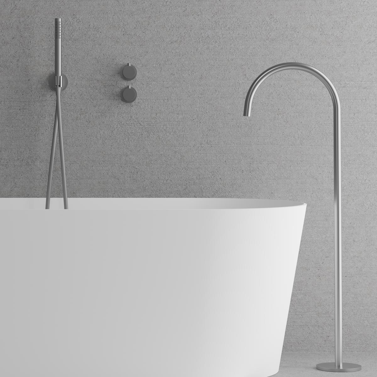 Takduschset Scandtap Steel Harmonized Bliss 4 med Badkarsfblandare för Inbyggnad