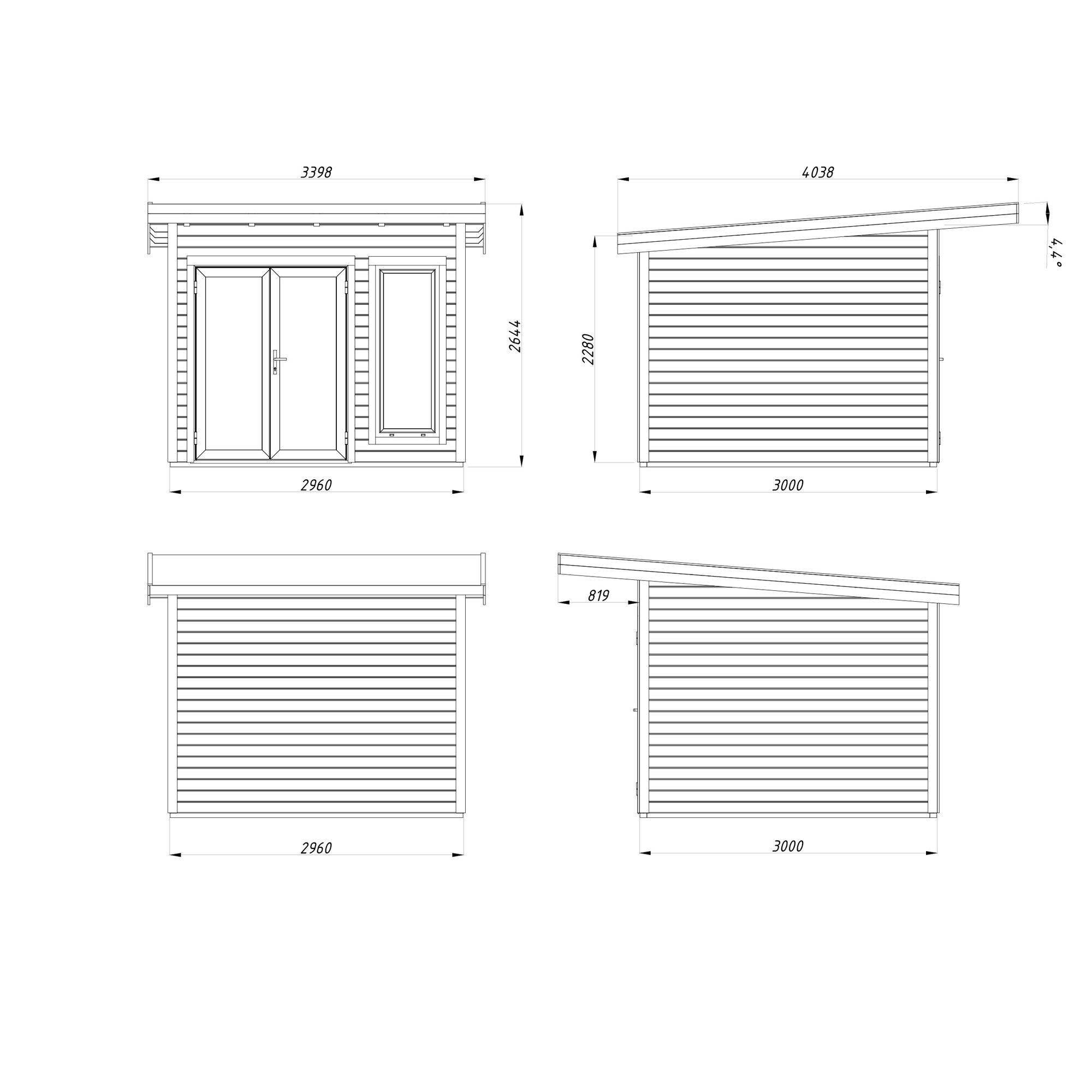 Stuga Palmako Aurelia 8,9 m² (inv. 8,4 m²)
