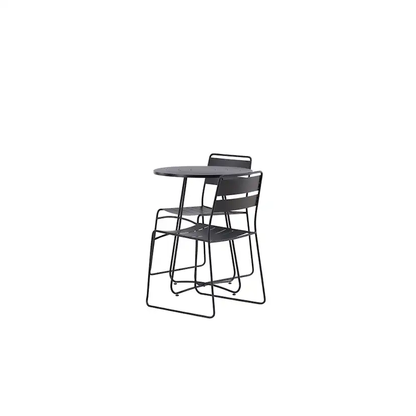 Bacong Cafetable Stål - Black / Round ø60** +Lina Dining Cha Svart