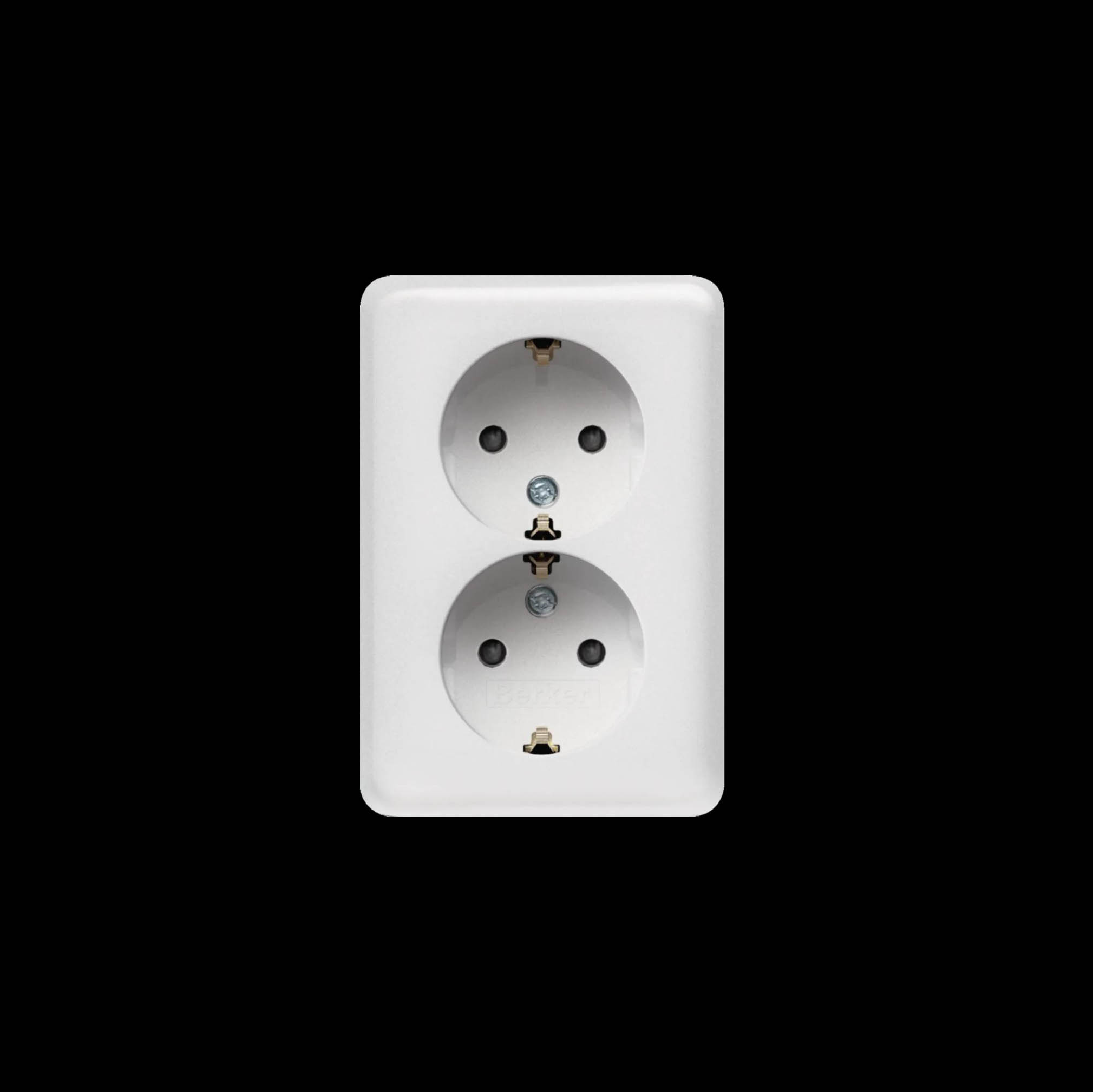 Vägguttag Hager Utanpåliggande Jordade Vit RAL 9010