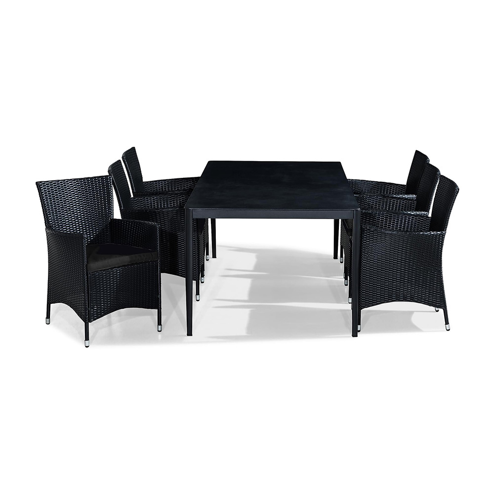Matgrupp Utomhus Comfort Garden Alex 200x100 med 6 Utefåtölj Thor