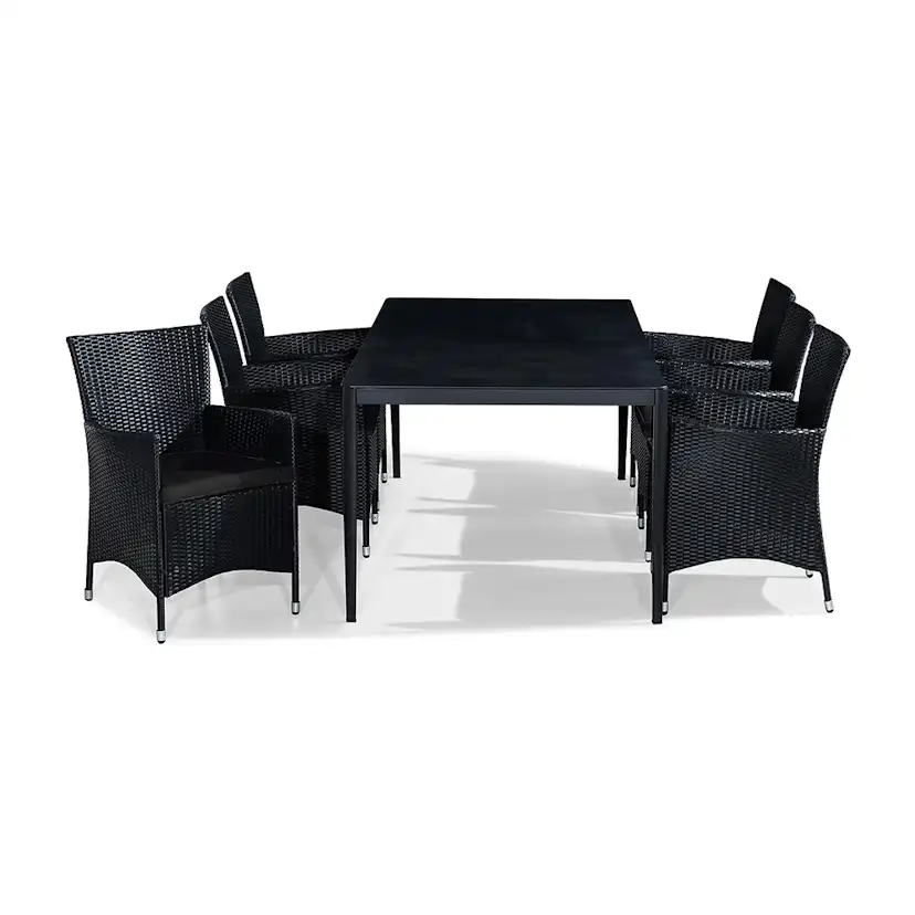 Matgrupp Utomhus Comfort Garden Alex 200x100 med 6 Utefåtölj Thor