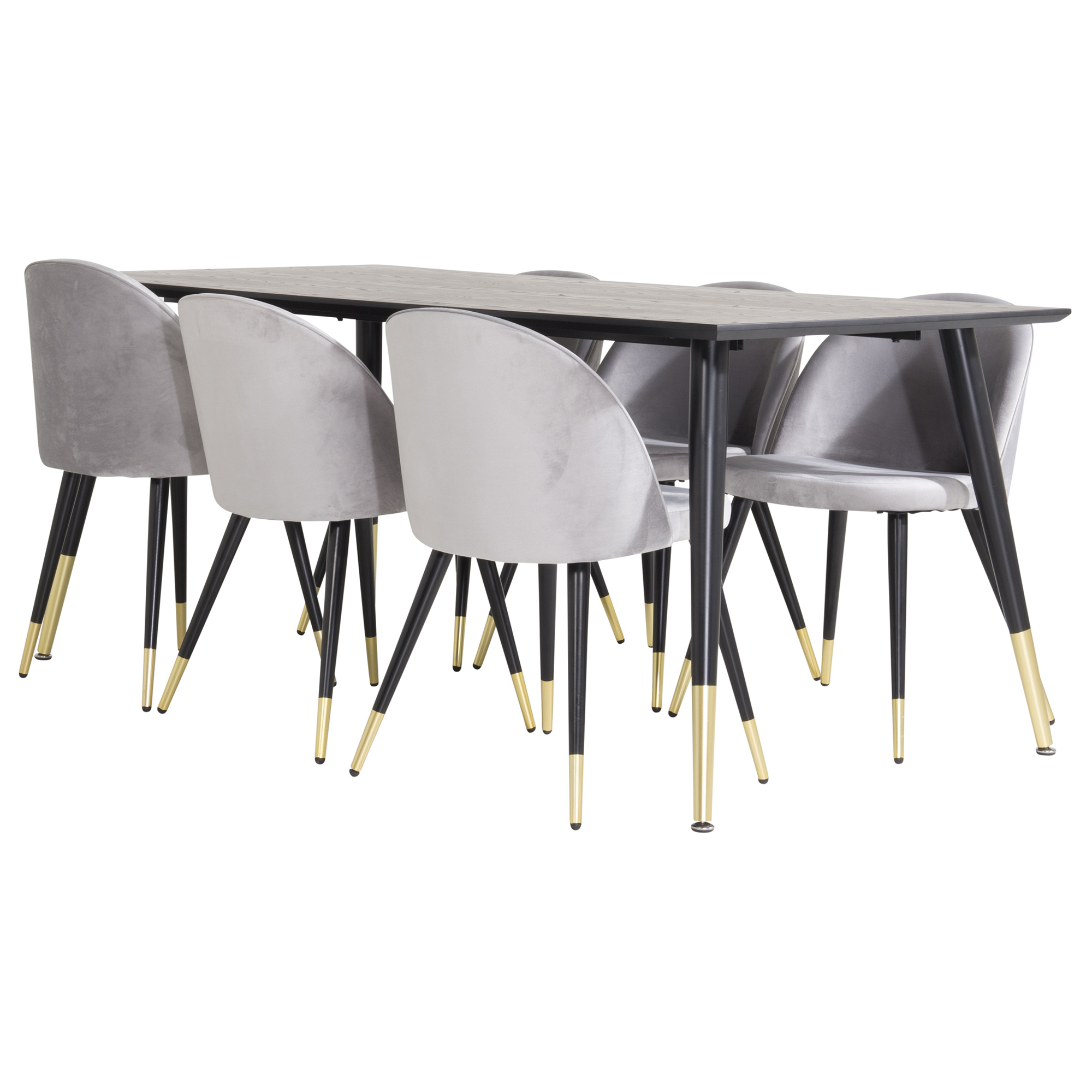 Matgrupp Venture Home Dipp med 6 Velvet Stolar