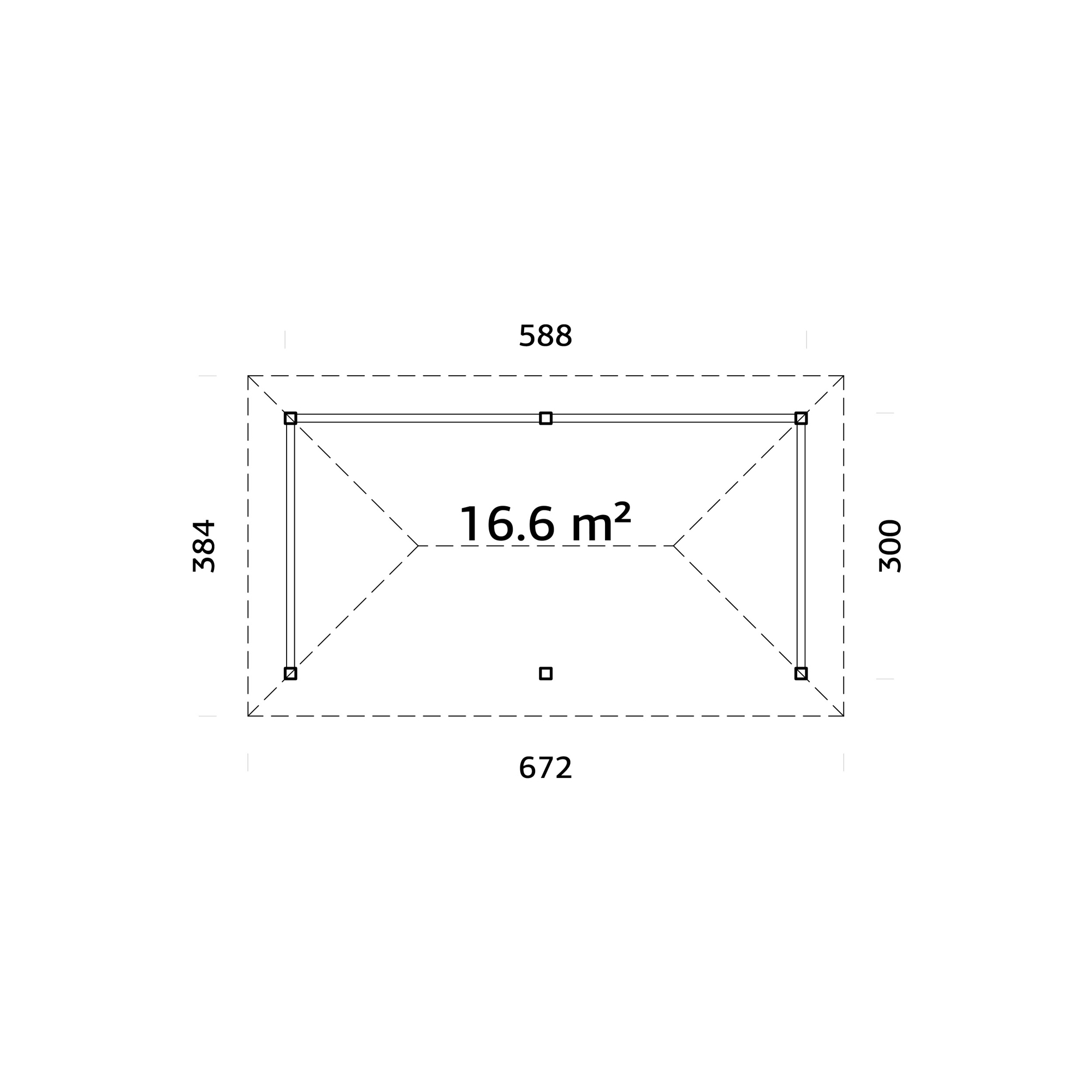 Paviljong Palmako Bianca 16,6 m2 Set 107