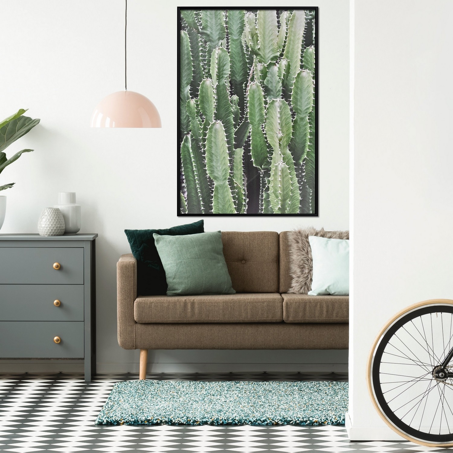 Affisch - Cactus Garden [Poster] 20x30 Svart ram, 20x30 cm