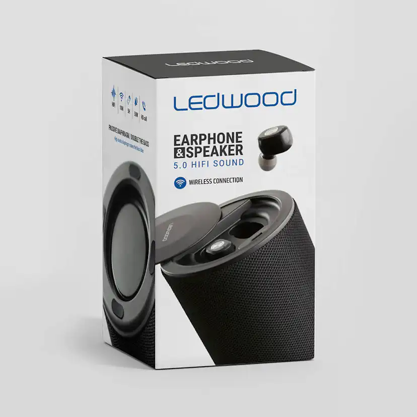 Högtalare Ledwood 2in1 T9 TWS Svart