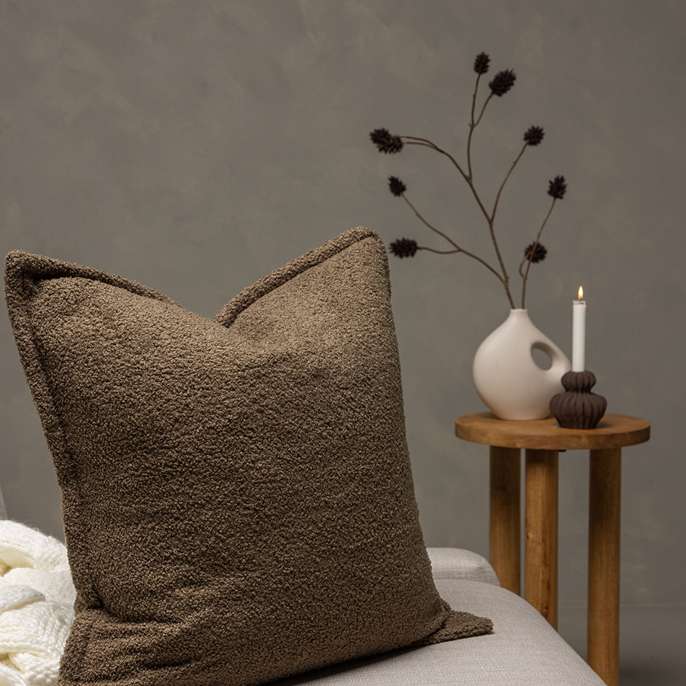 Tuva Cushion Cover Teddy fur - Brown Brun