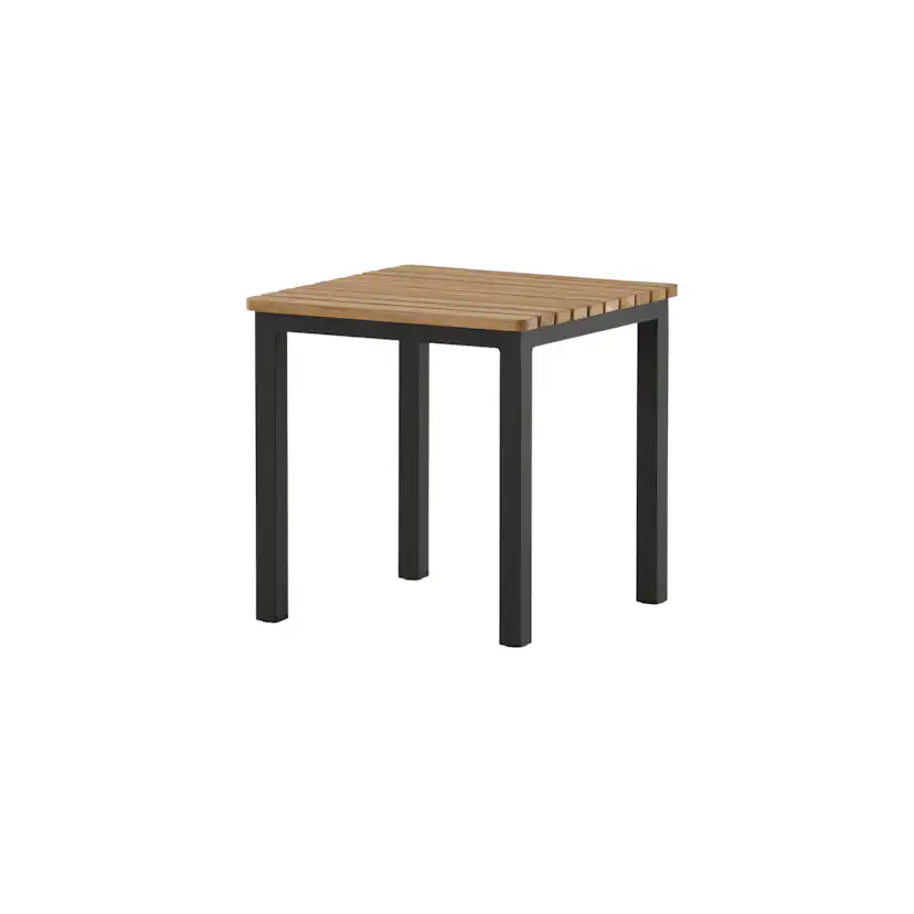 Mexico Sidobord 40*40*40 - Svart Alu / teak Svart