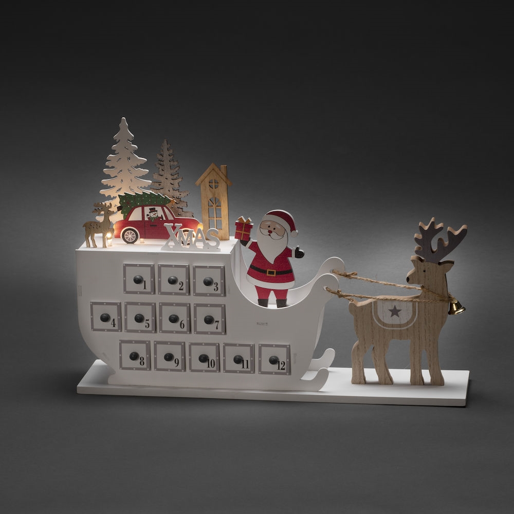 Adventskalender Gnosjö Konstsmide Motiv Trä LED