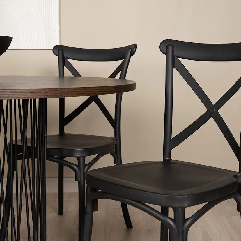 Matgrupp furniture/fashion Stone Rund med 4 Crosett Stolar