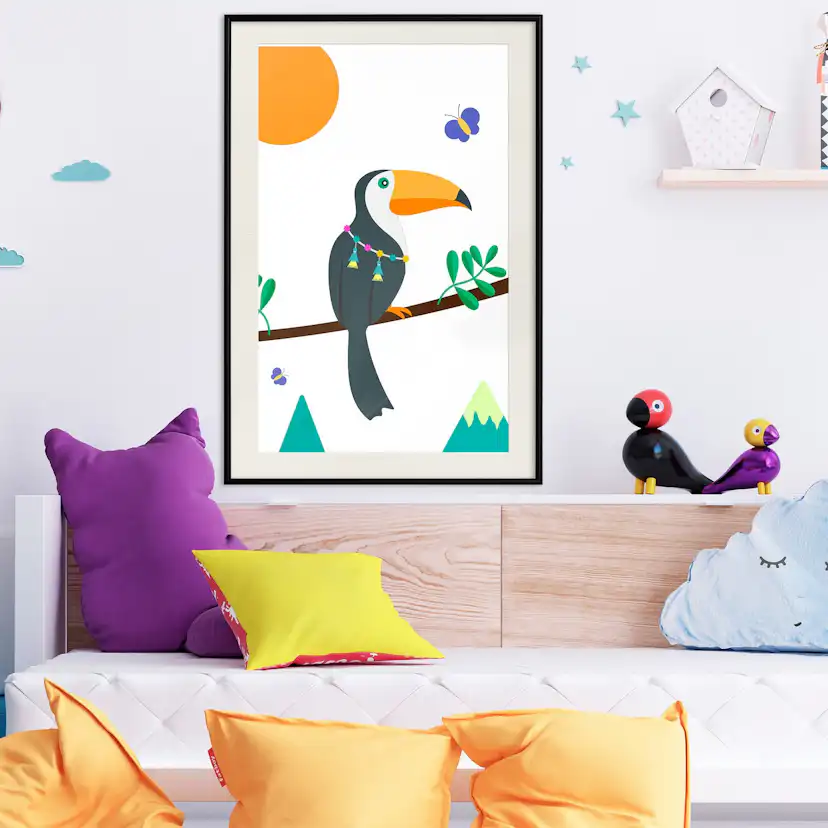 Poster Artgeist Affisch Toucan And Butterflies