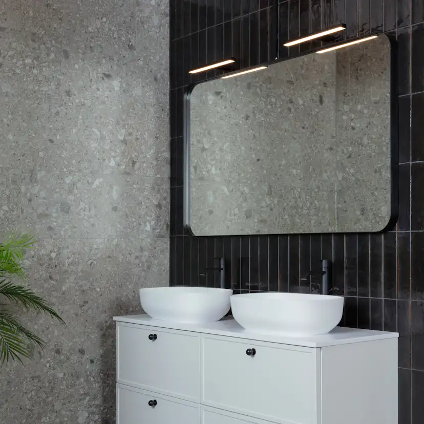Kakel Marazzi Group Lume Svart 6x24 cm