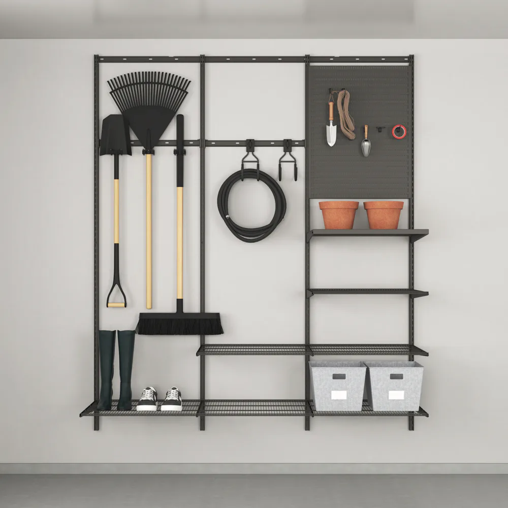 Trädgårdsförvaring Elfa Ready Solution 1 Garage+ B: 1855 mm med Täcklist