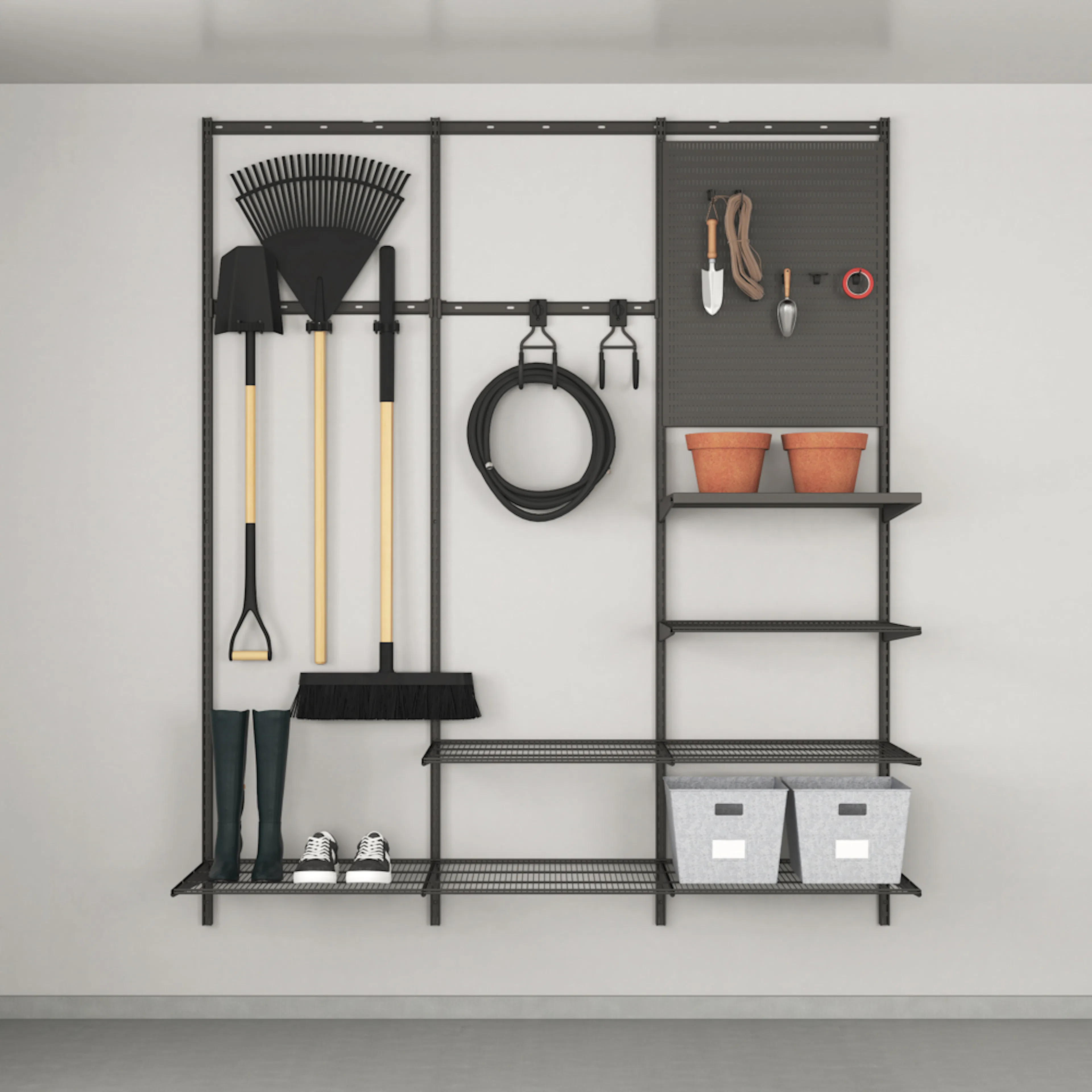 Trädgårdsförvaring Elfa Ready Solution 1 Garage+ B: 1855 mm med Täcklist