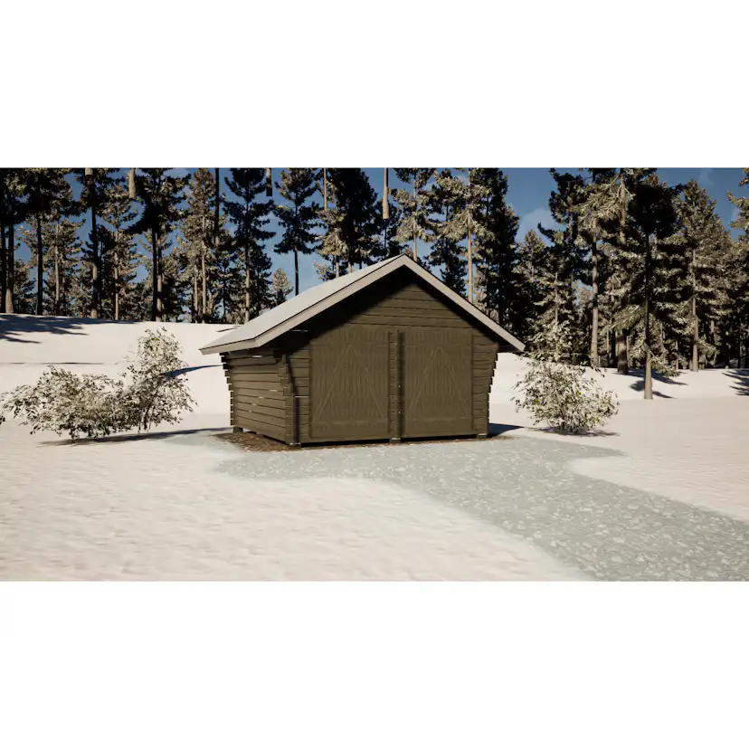 Timmerförråd LP Garden R-L (16m²) Med Springor