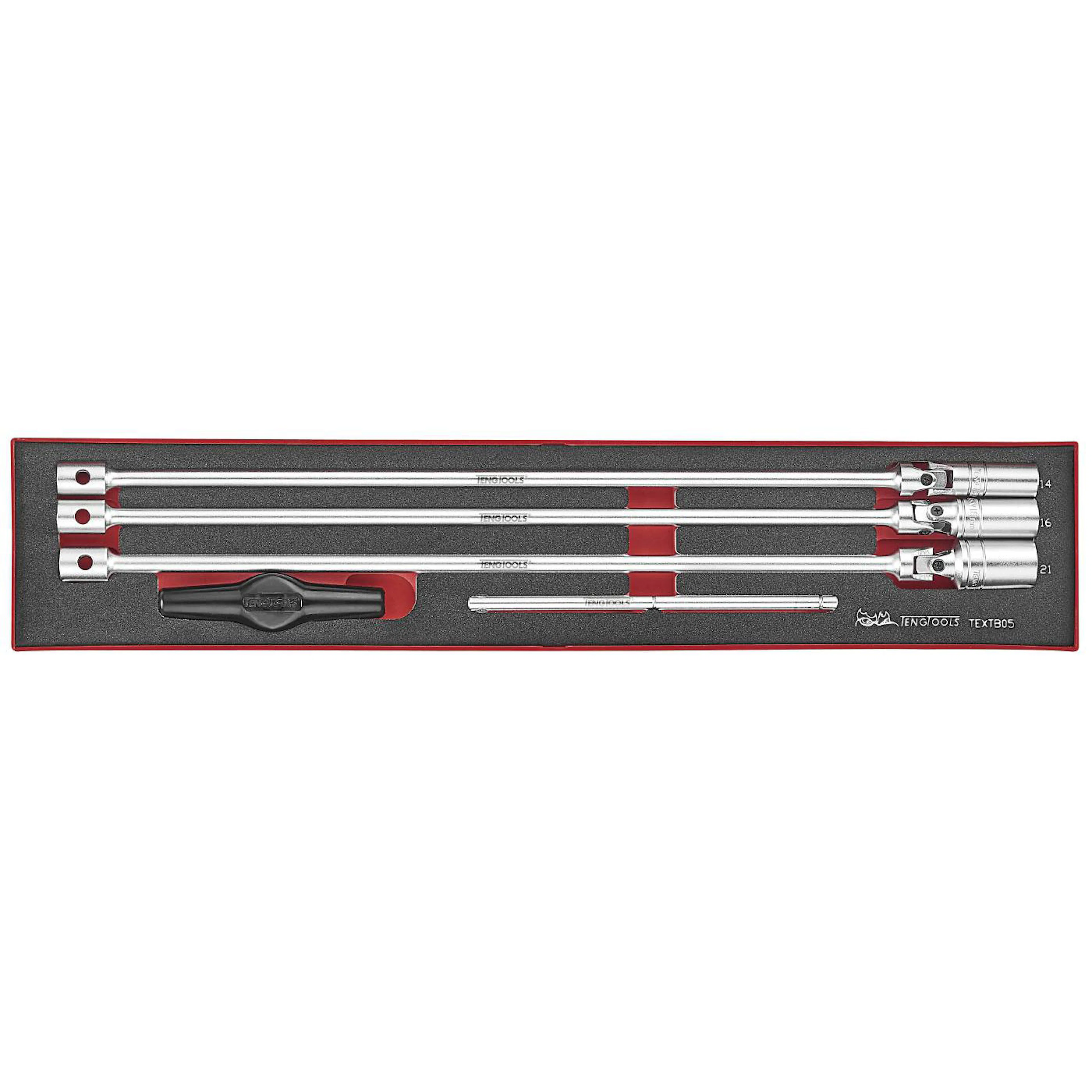 Tändstiftshylssats 5 delar Teng Tools 3/8 tum fäste och T-handtag TEXTB05