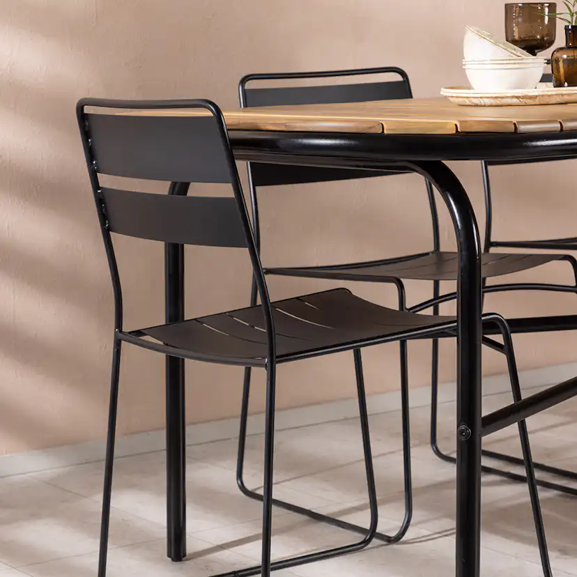 Matgrupp Utomhus Venture Home Holmbeck Bord med 6 Lina Trädgårdsstolar