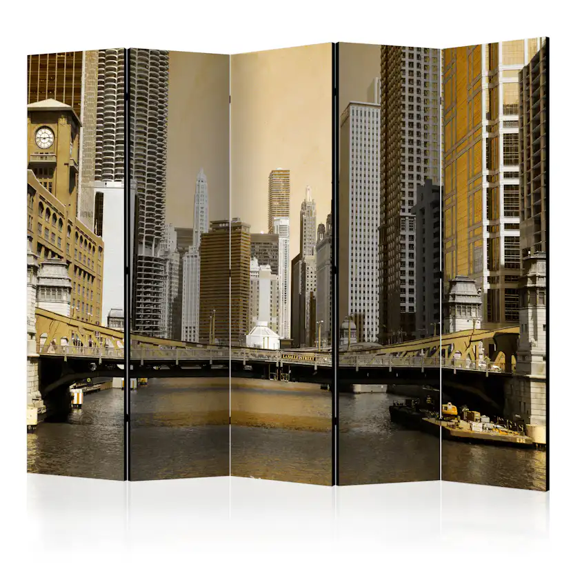 Rumsavdelare Skärmvägg Arkiio Chicago's Bridge Vintage Effect II 225x172 cm