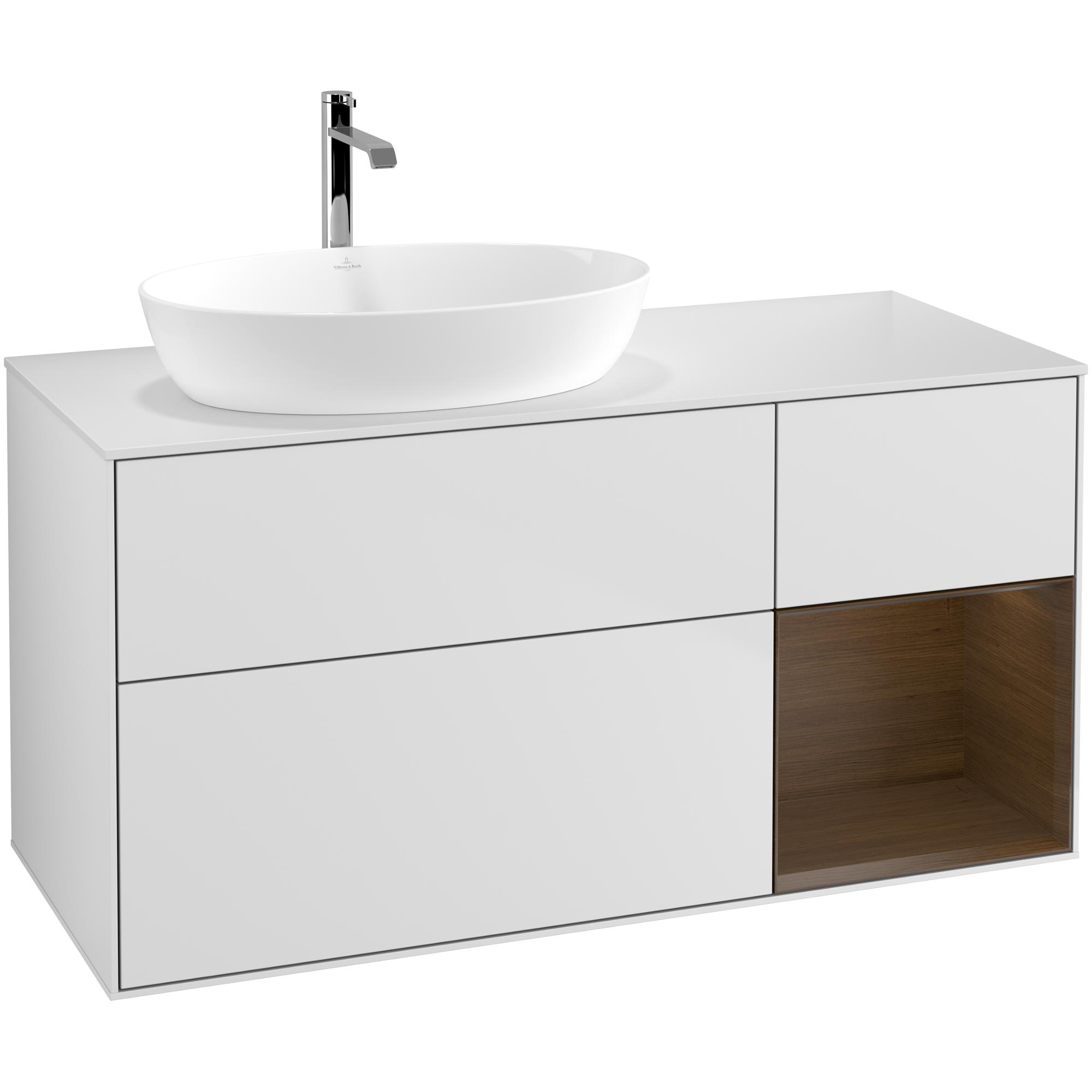 Tvättställsskåp Villeroy & Boch Finion med 3 Lådor Hylla och Bänkskiva för Ocentrerat Tvättställ från Artis & Collaro
