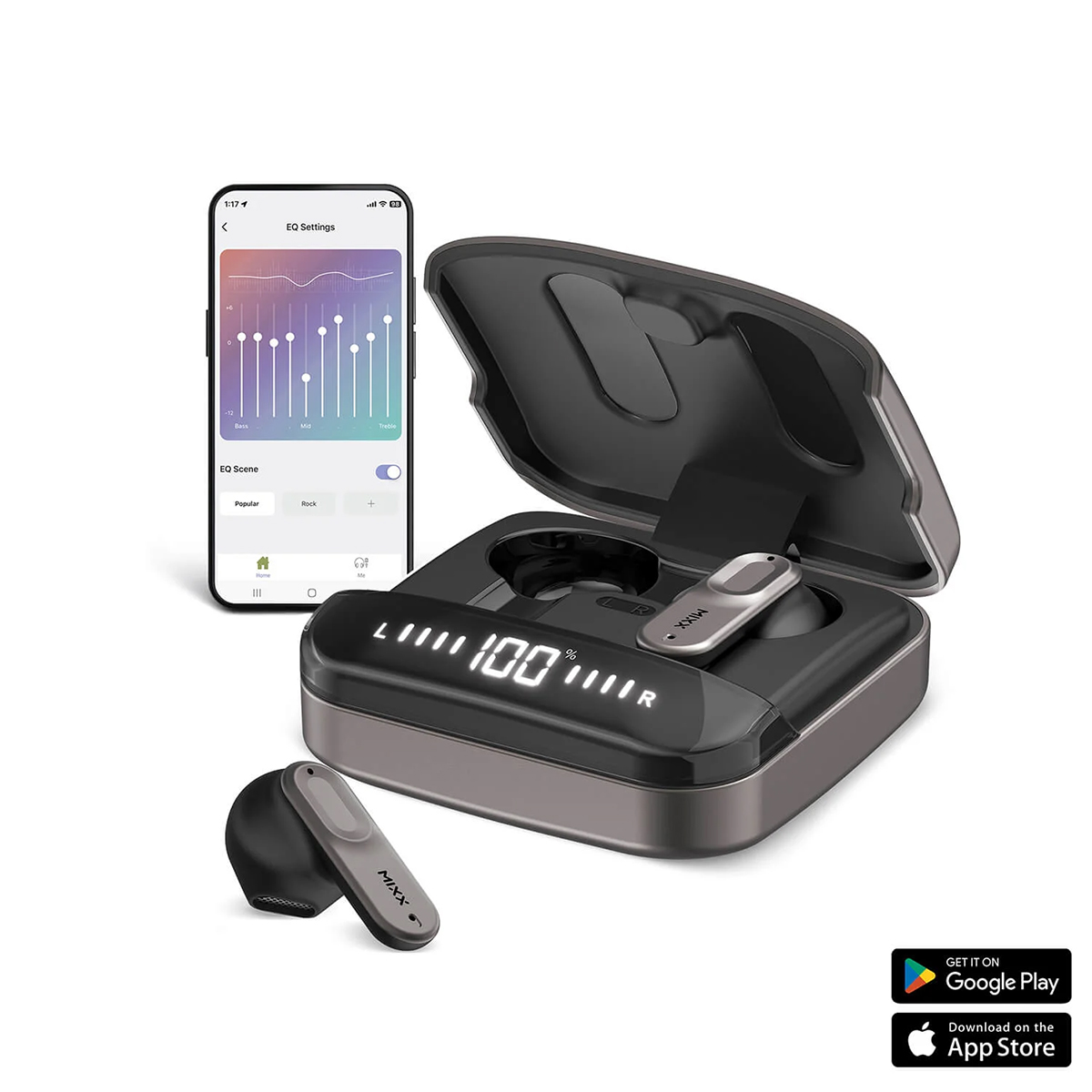 Hörlurar MIXX Ultra Hybrid Streambuds TWS In-Ear med Anpassningsbart Ljud och Lång Batteritid