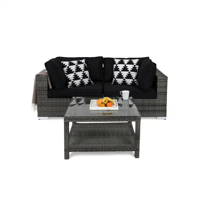 Bahamas Loungegrupp 2-sits Bord 75x75 Grå